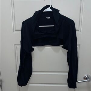 Source Unknown Black Long Sleeve Crop Top